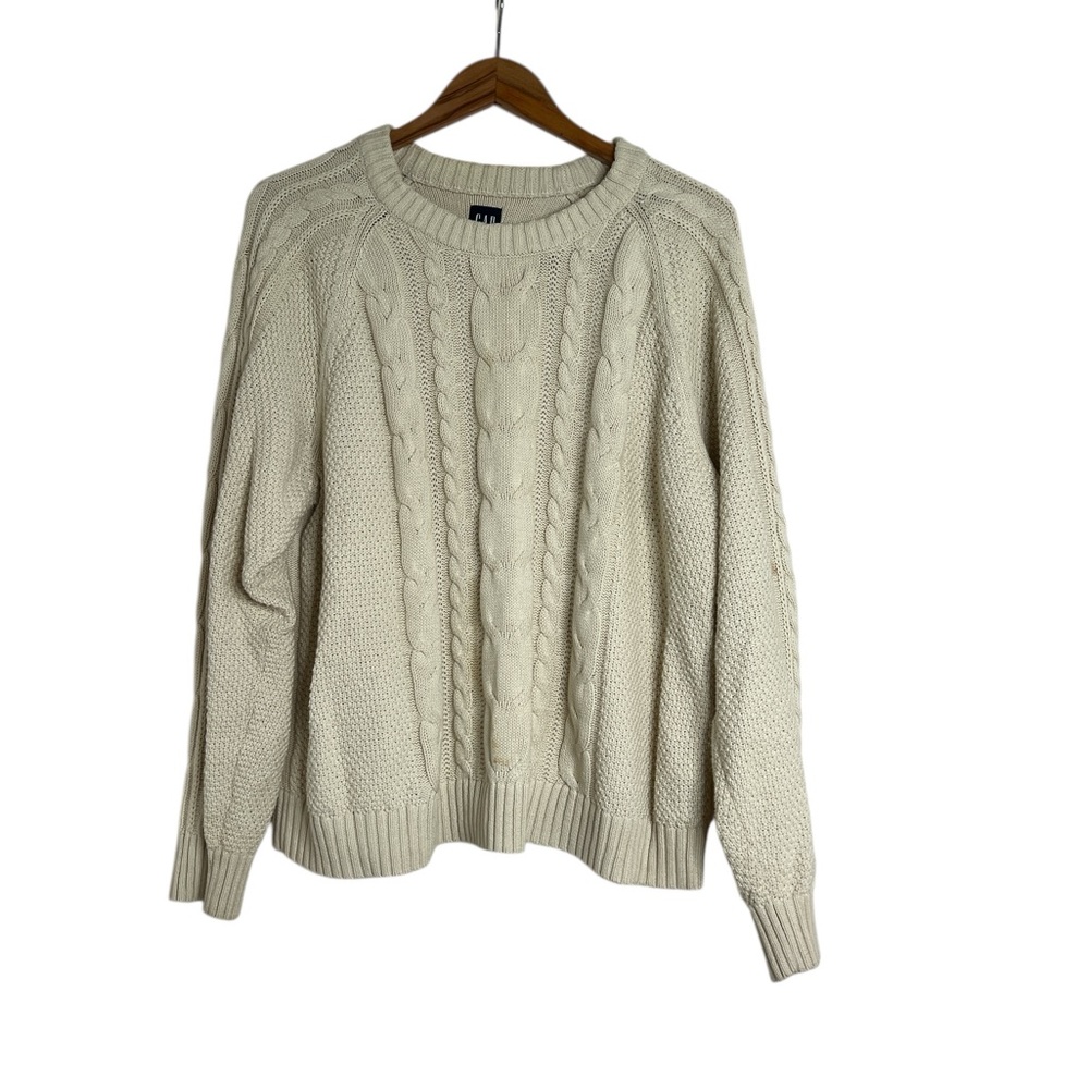 GAP Women's Ivory Cable Knit Sweater